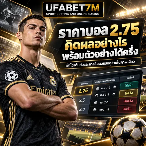 ราคาบอล 2.75 คิดผลอย่างไร พร้อมตัวอย่างได้ครึ่ง
